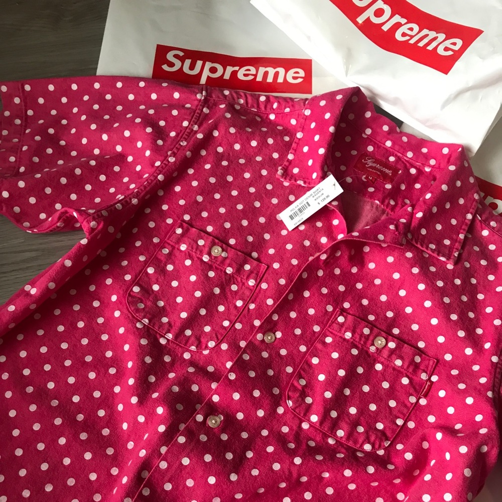 🔥Supreme Denim Short-Sleeve Button Up Shirt🔥